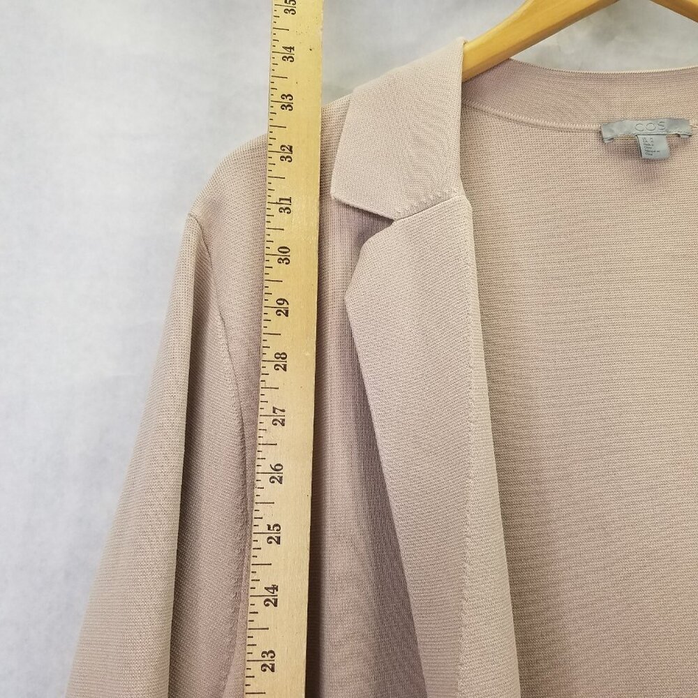 COS Open Cardigan Blazer Women's M Beige Tan Long Knit Jacket Minimalist Lagum - Picture 14 of 16